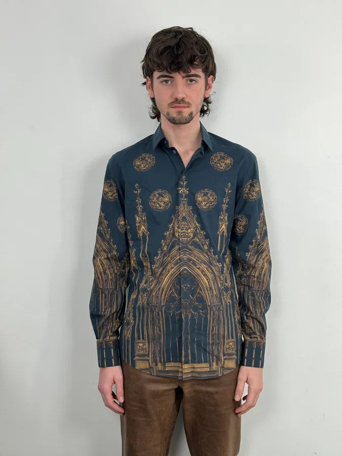AW2014 Dolce & Gabbana Catholic Cathedral Navy Shirt NTgTIvy 1