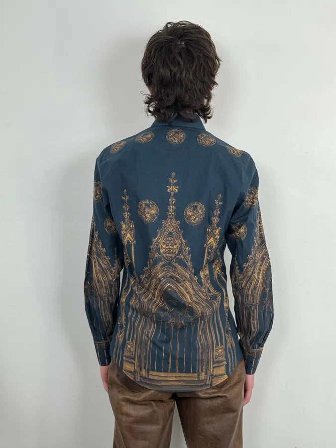 AW2014 Dolce & Gabbana Catholic Cathedral Navy Shirt NTgTIvy 2