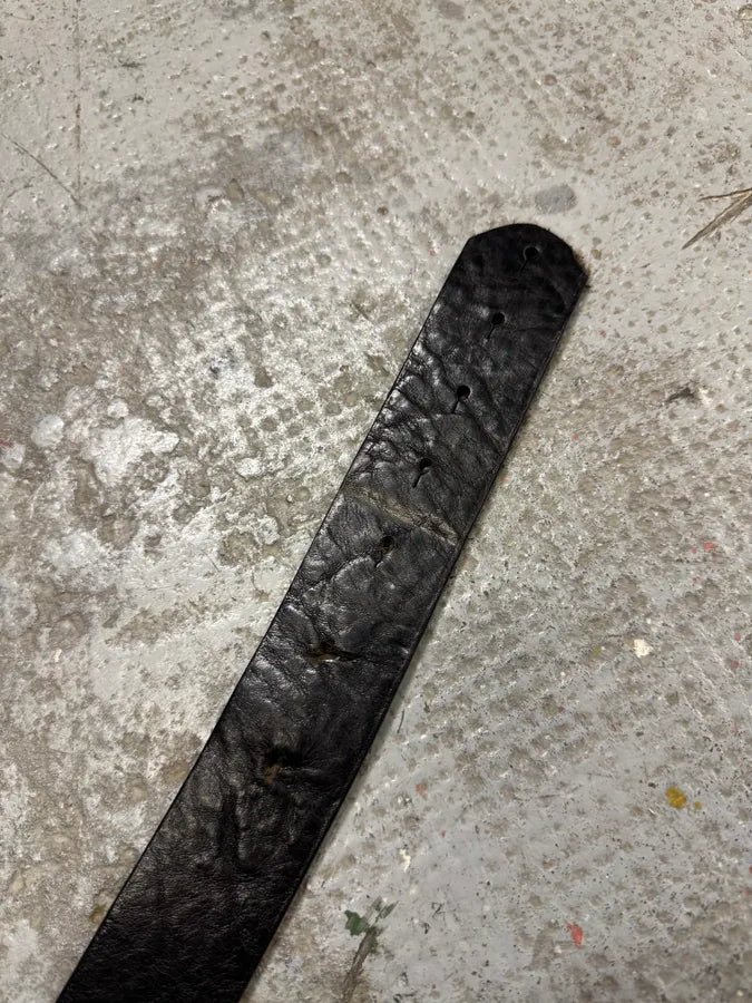 2000s Dolce & Gabbana Catholic Embellished Buckle Black Leather Belt (OS) uYIpWvO 6