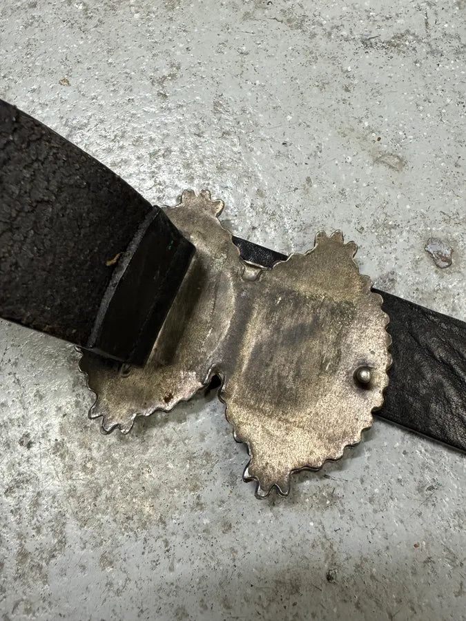 2000s Dolce & Gabbana Catholic Embellished Buckle Black Leather Belt (OS) uYIpWvO 7