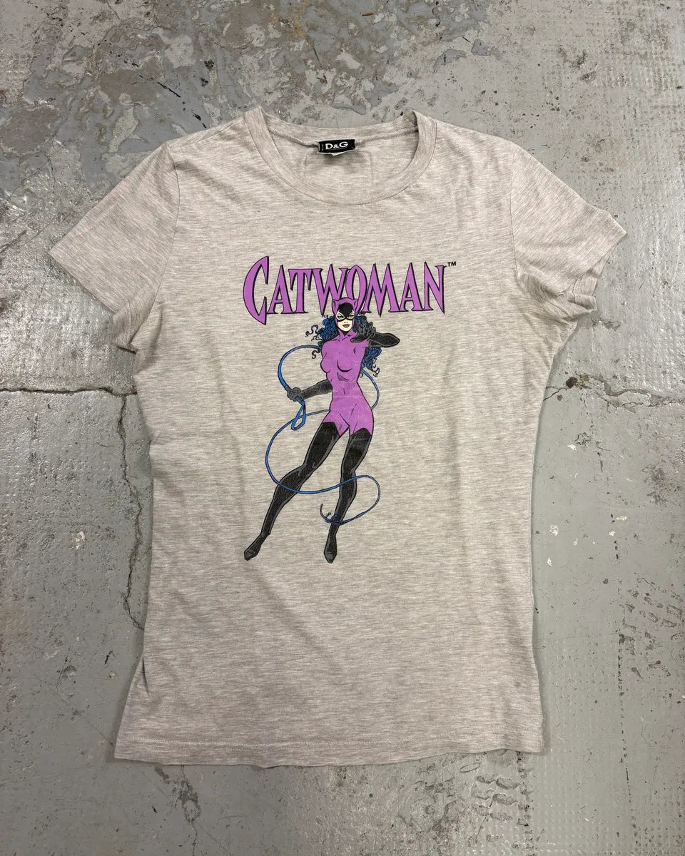 2000s Dolce & Gabbana Catwoman Grey T-Shirt CLZPbPA 0