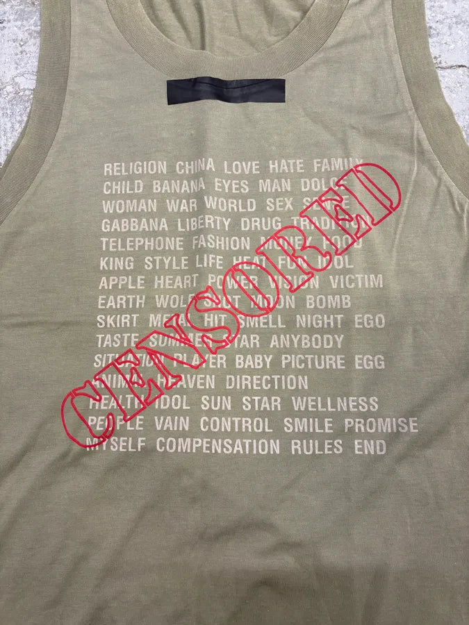 2000s Dolce & Gabbana Censored Khaki Tank Top aDRqqlM 6