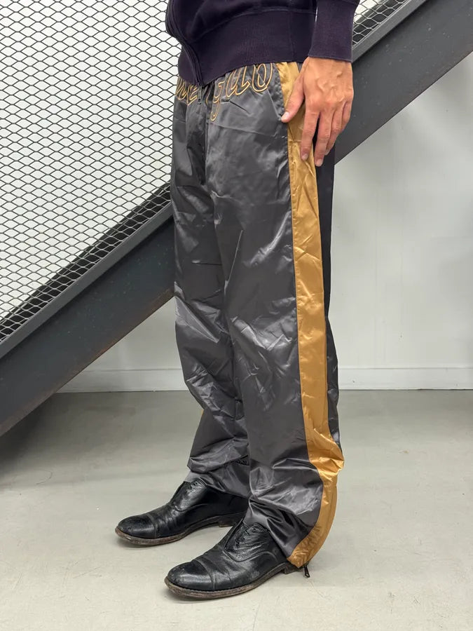AW2005 Dolce & Gabbana Charcoal & Gold Satin Boxing Logo Trackpants kHtNqPL 1