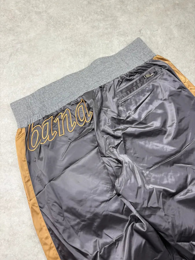 AW2005 Dolce & Gabbana Charcoal & Gold Satin Boxing Logo Trackpants kHtNqPL 7