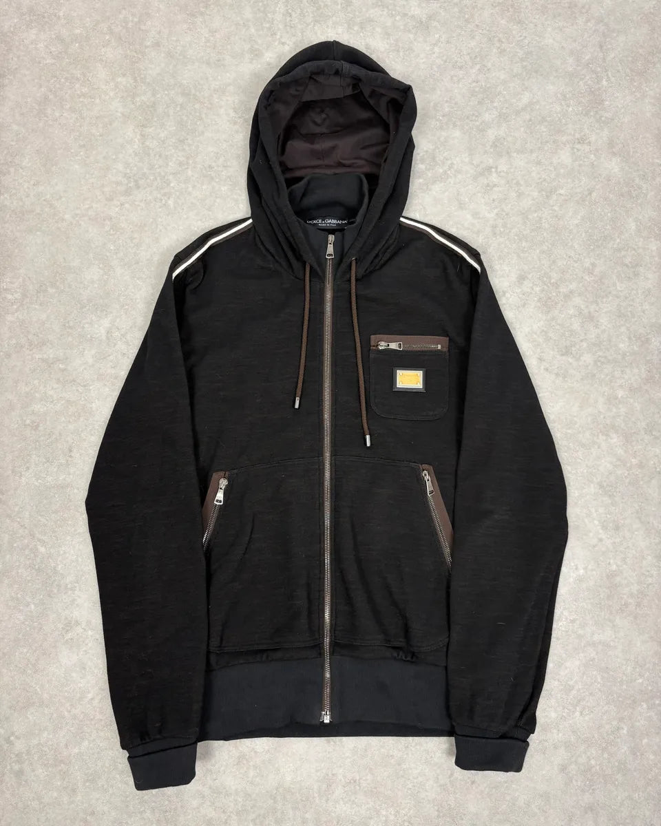 2010s Dolce & Gabbana Black Classic Zip-up Hoodie FmOSgQw 0