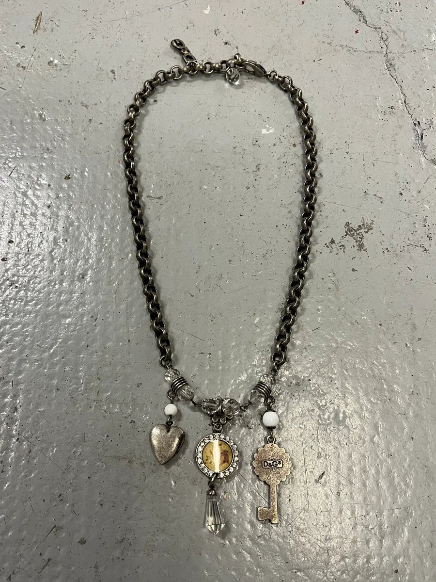 2000s Dolce & Gabbana Charm Steel Necklace kHqJnrl 4