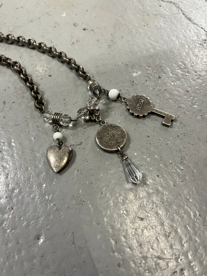 2000s Dolce & Gabbana Charm Steel Necklace kHqJnrl 5