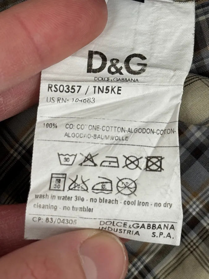 2000s Dolce & Gabbana Beige Cargo Checkered Shirt xZxQFbK 11