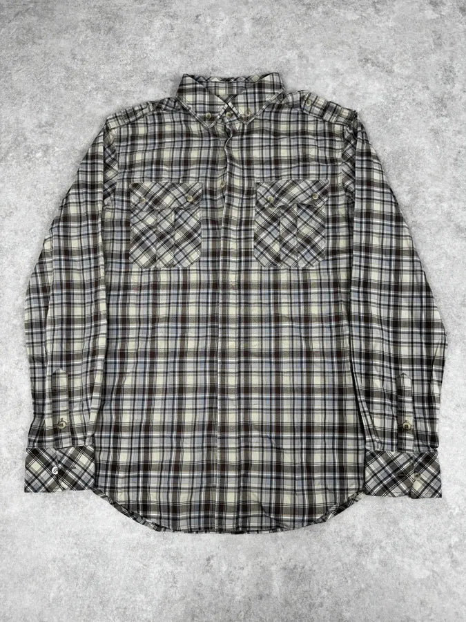 2000s Dolce & Gabbana Beige Cargo Checkered Shirt xZxQFbK 0