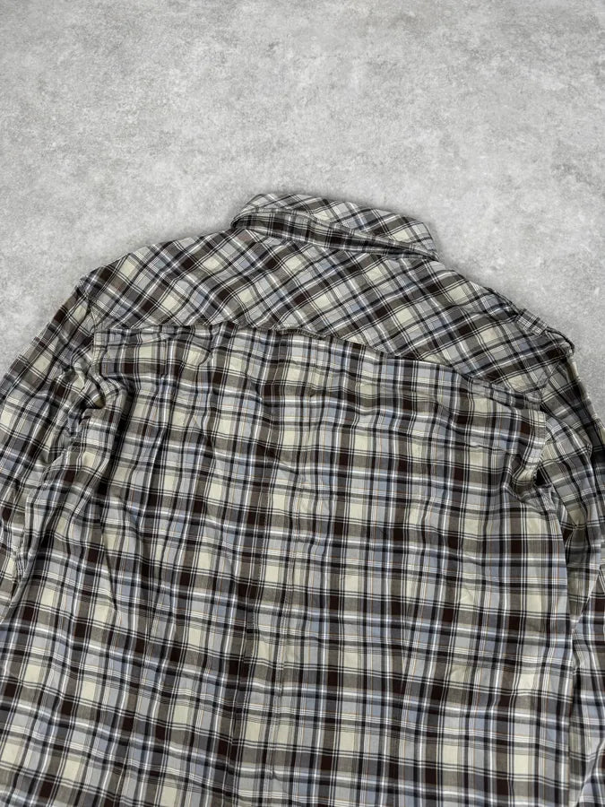 2000s Dolce & Gabbana Beige Cargo Checkered Shirt xZxQFbK 5