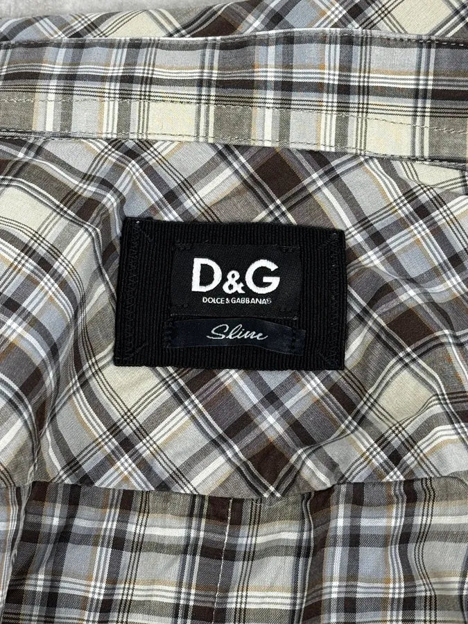 2000s Dolce & Gabbana Beige Cargo Checkered Shirt xZxQFbK 9