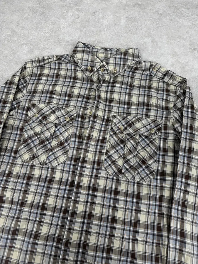 2000s Dolce & Gabbana Beige Cargo Checkered Shirt xZxQFbK 4