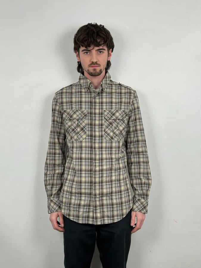 2000s Dolce & Gabbana Beige Cargo Checkered Shirt xZxQFbK 1
