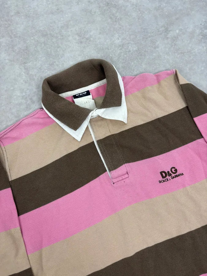 AW2004 Dolce & Gabbana Classy Double Collar Striped Polo KFuuCzY 4