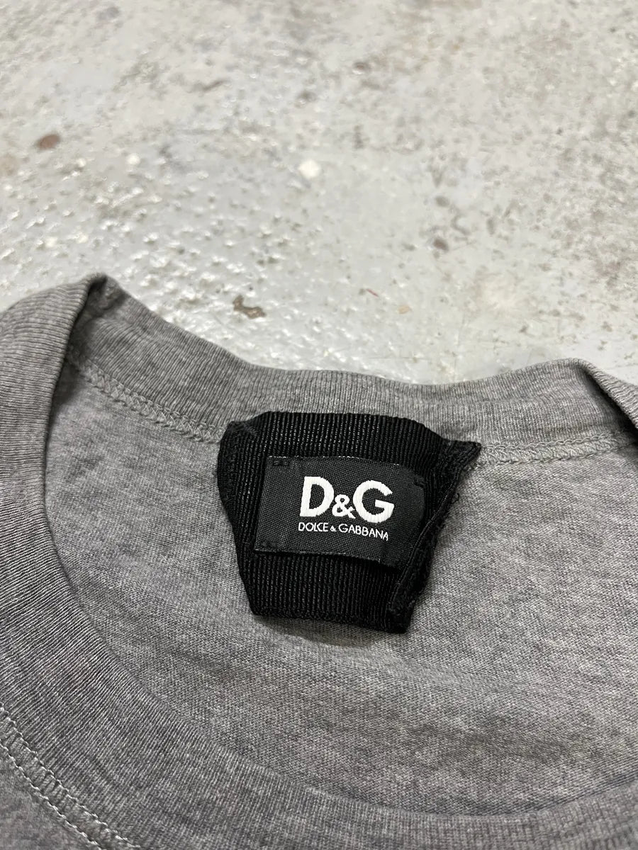 2000s Dolce & Gabbana Claudia Schiffer Naked Grey T-Shirt oxzGtYv 5