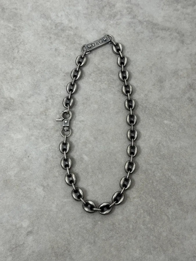 2000s Dolce & Gabbana Coffee Bean Steel Necklace Chain yJxxomz 0
