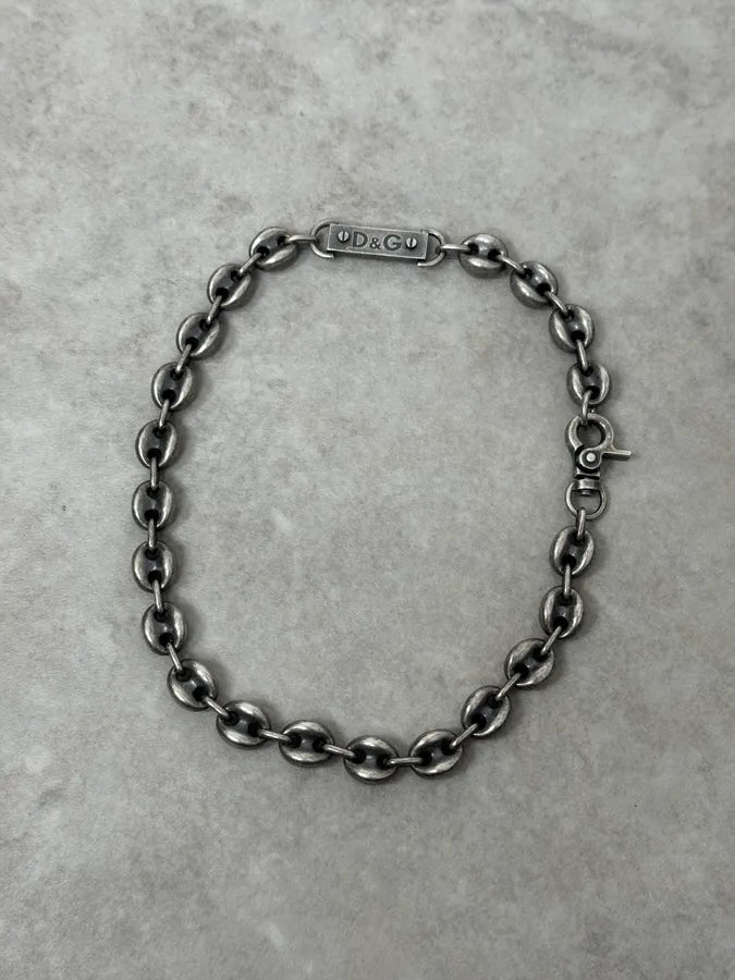 2000s Dolce & Gabbana Coffee Bean Steel Necklace Chain yJxxomz 2