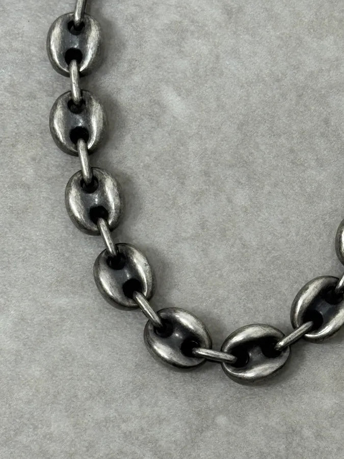 2000s Dolce & Gabbana Coffee Bean Steel Necklace Chain yJxxomz 3