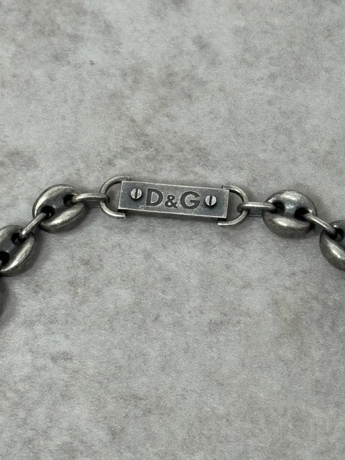 2000s Dolce & Gabbana Coffee Bean Steel Necklace Chain yJxxomz 4