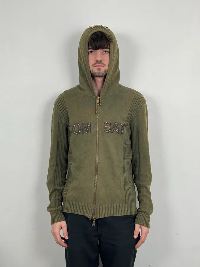 2000s Dolce & Gabbana Combat Khaki Zip-Up Hoodie NVfqDAR 1