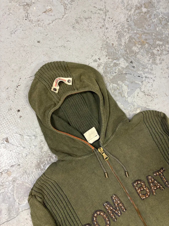 2000s Dolce & Gabbana Combat Khaki Zip-Up Hoodie Udrnndb 4