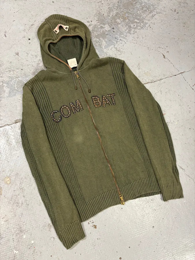 2000s Dolce & Gabbana Combat Khaki Zip-Up Hoodie Udrnndb 3