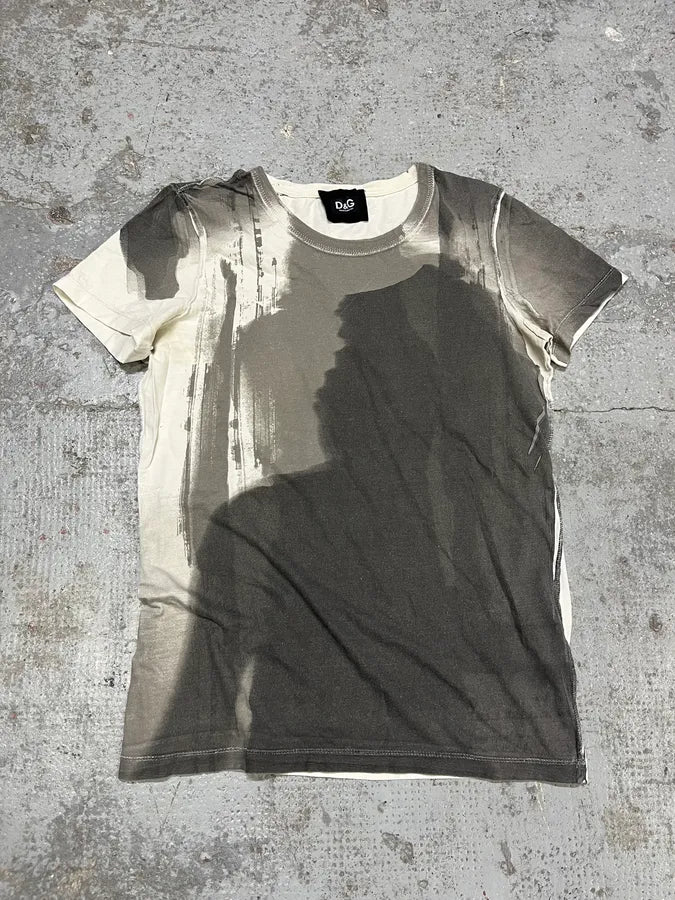 2000s Dolce & Gabbana Contemporary Abstract Grey T-Shirt vkqFoXJ 0