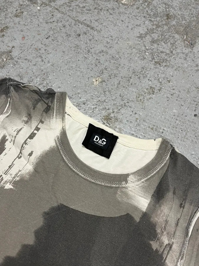 2000s Dolce & Gabbana Contemporary Abstract Grey T-Shirt vkqFoXJ 3