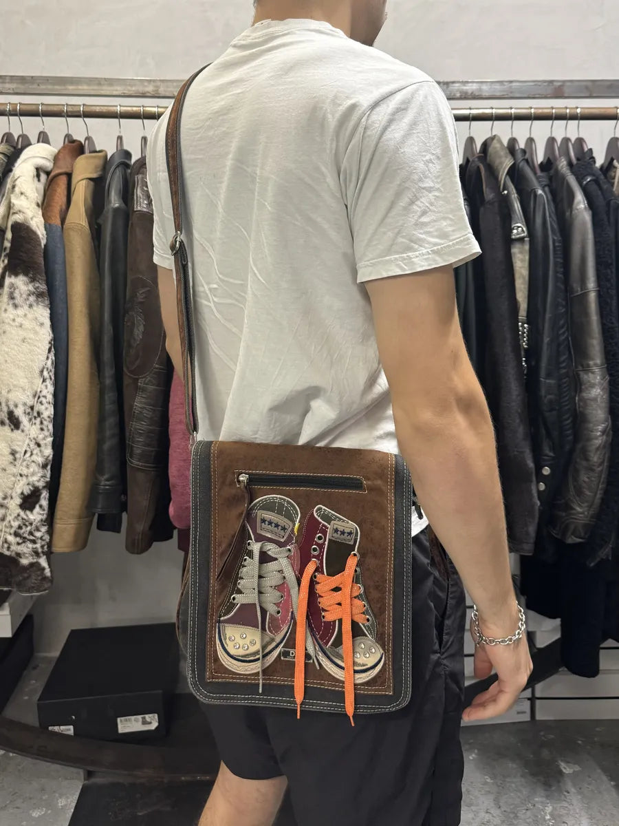 2000s Dolce & Gabbana Converse Trompe L’Oeil Leather Shoulder Bag DLkVBdw 1