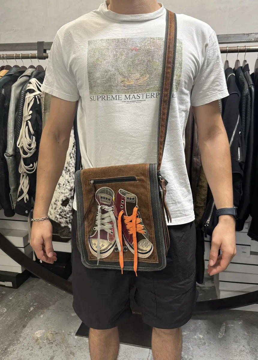 2000s Dolce & Gabbana Converse Trompe L’Oeil Leather Shoulder Bag DLkVBdw 2