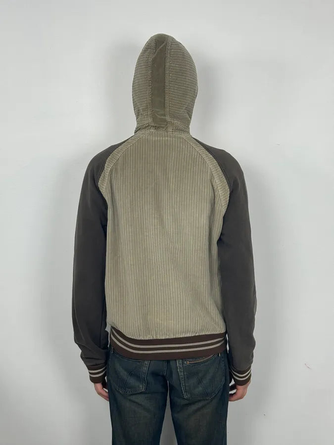2000s Dolce & Gabbana Corduroy Khaki Zip-Up Hoodie KSvAoqq 2