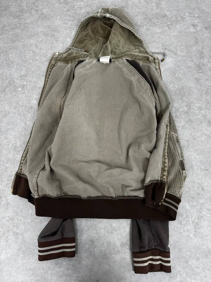 2000s Dolce & Gabbana Corduroy Khaki Zip-Up Hoodie KSvAoqq 6