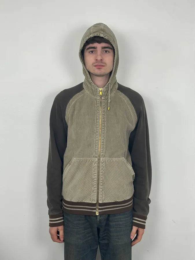 2000s Dolce & Gabbana Corduroy Khaki Zip-Up Hoodie KSvAoqq 1