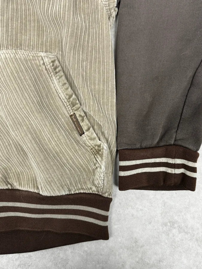 2000s Dolce & Gabbana Corduroy Khaki Zip-Up Hoodie KSvAoqq 7