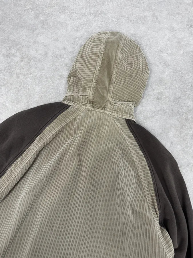 2000s Dolce & Gabbana Corduroy Khaki Zip-Up Hoodie KSvAoqq 5