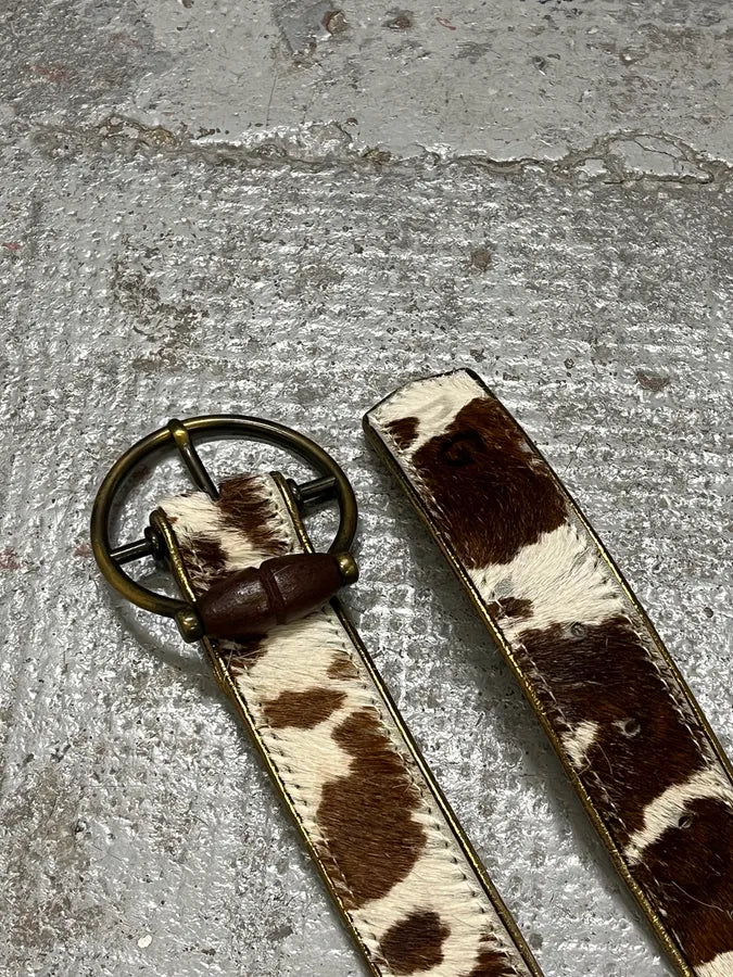 2000s Dolce & Gabbana Cow Fur Leather Belt IOwWSws 2