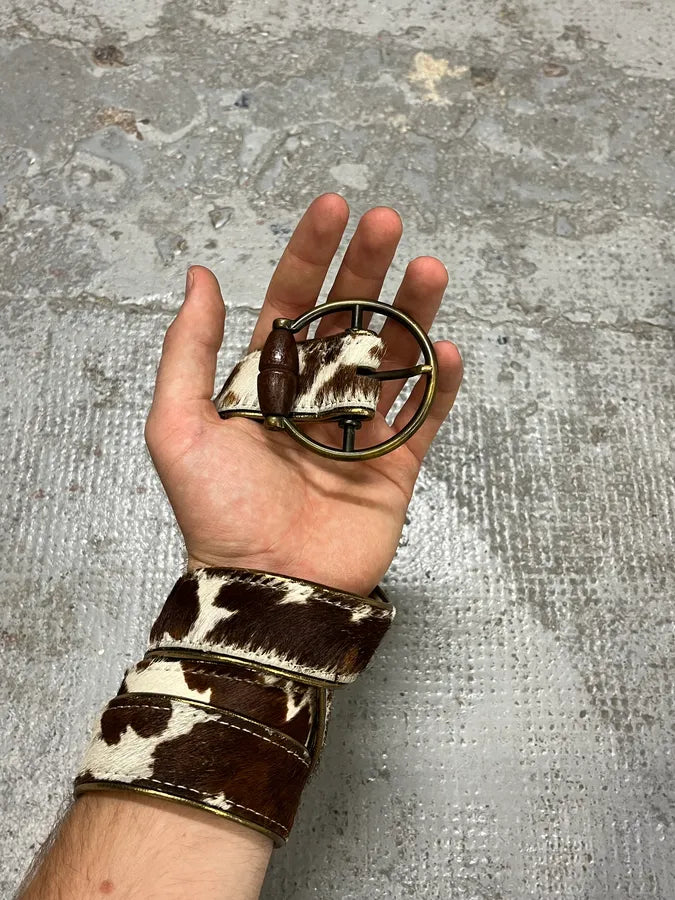 2000s Dolce & Gabbana Cow Fur Leather Belt IOwWSws 0