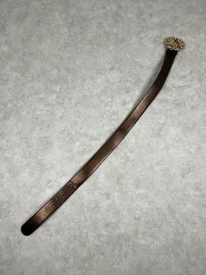 Cavalli Snake Brown Leather Belt VoPZNjz 5