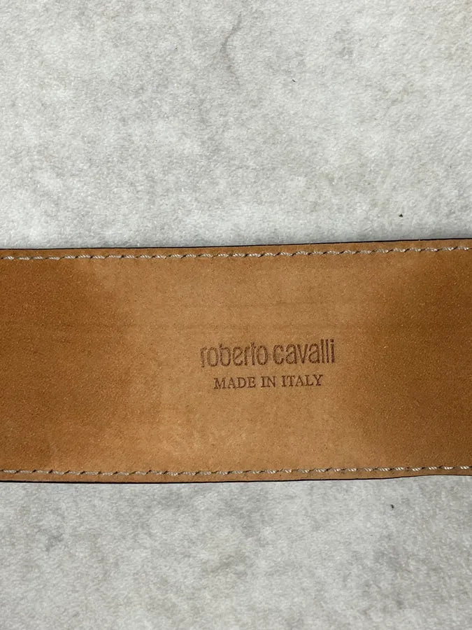 Cavalli Snake Brown Leather Belt VoPZNjz 7