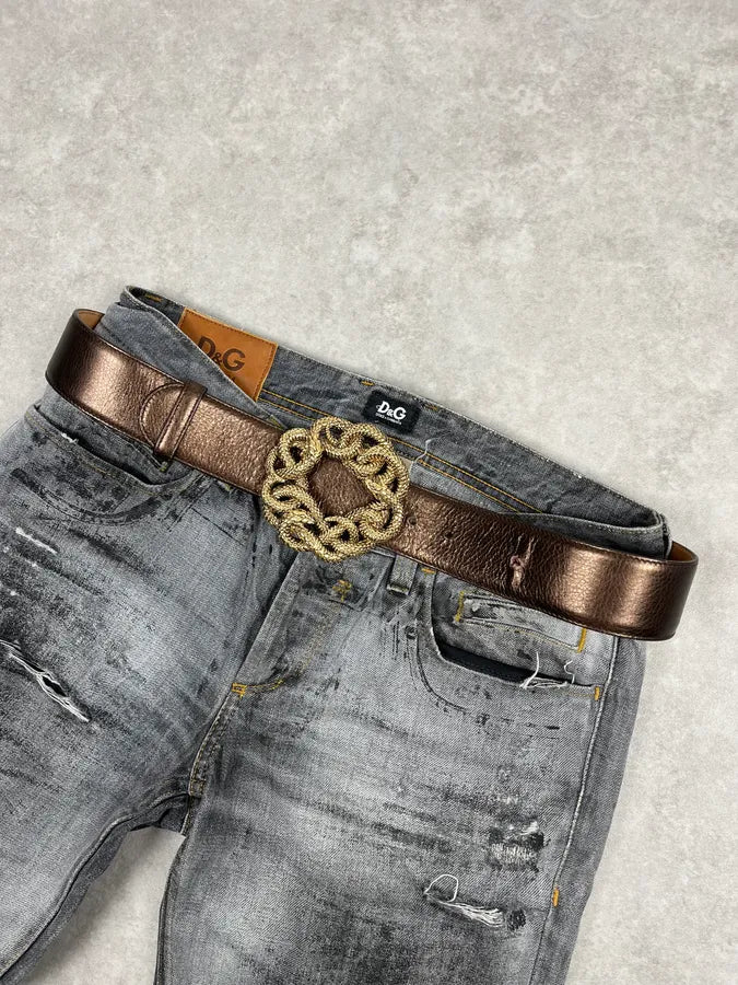 Cavalli Snake Brown Leather Belt VoPZNjz 0