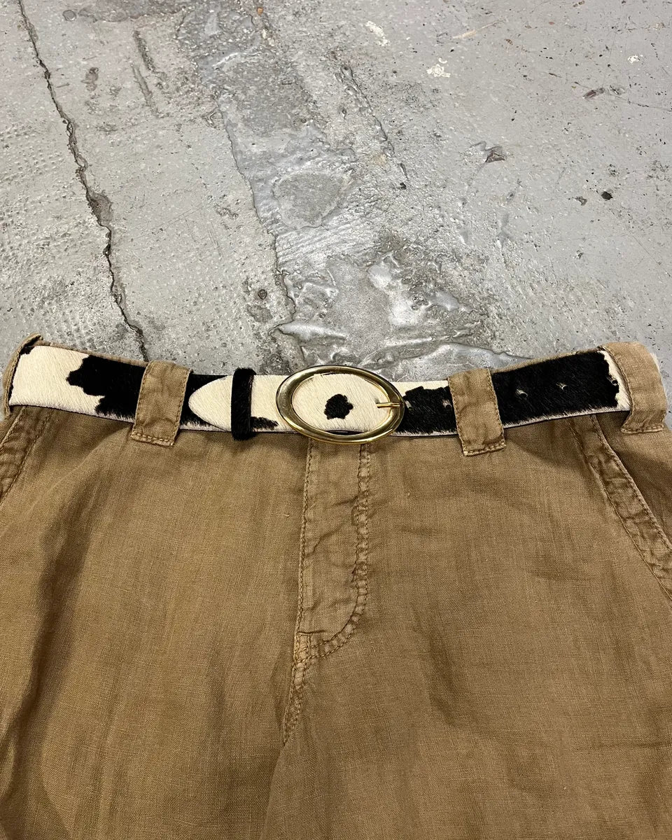 2000s Dolce & Gabbana Cow Pony Hair Leather Belt AgKuNzT 0