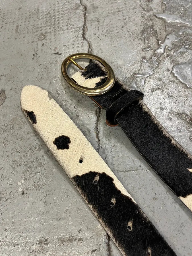 2000s Dolce & Gabbana Cow Pony Hair Leather Belt AgKuNzT 2