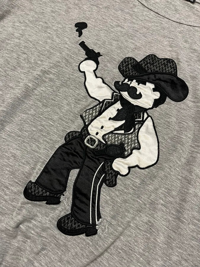2000s Dolce & Gabbana Cowboy Gun Human Grey Tee-Shirt wrnXrQB 2