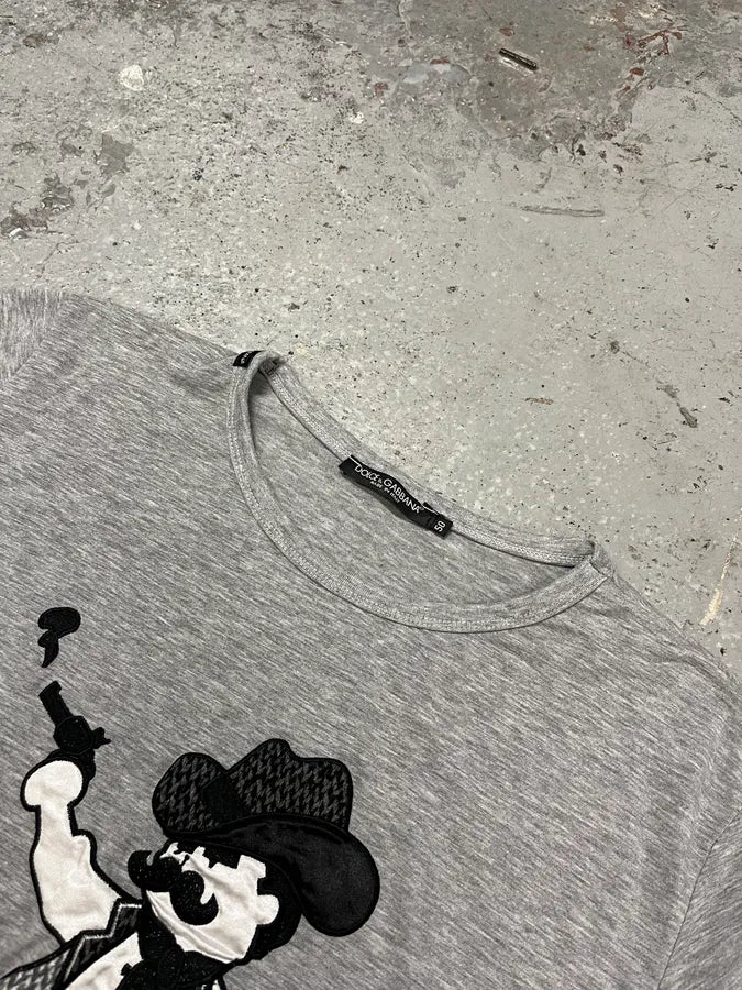 2000s Dolce & Gabbana Cowboy Gun Human Grey Tee-Shirt wrnXrQB 4