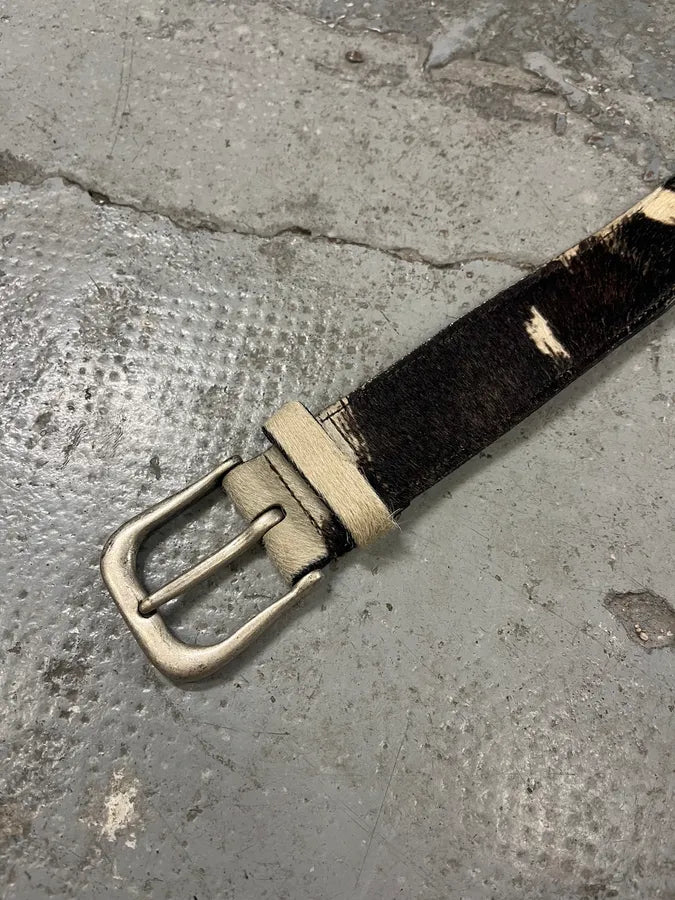 2000s Dolce & Gabbana Cowhide Pony Hair Leather Belt TRcsqnv 5