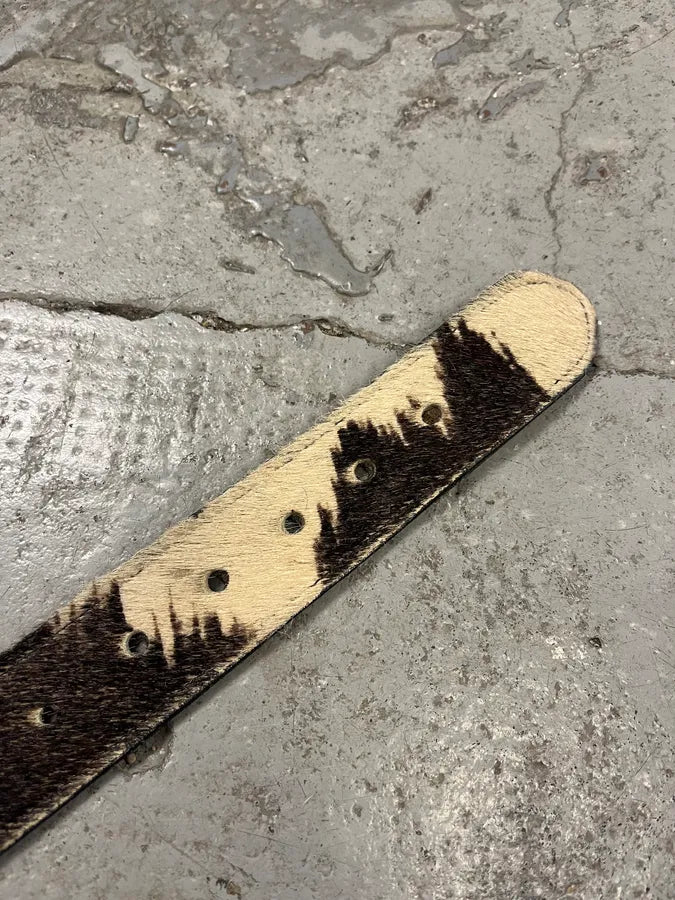 2000s Dolce & Gabbana Cowhide Pony Hair Leather Belt TRcsqnv 6