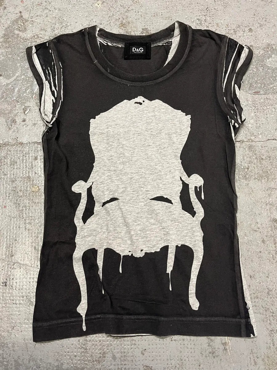 2000s Dolce & Gabbana Cozy Chair Painted Tank Top (XS/S) fPUgwpD 0
