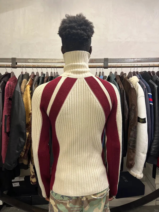 2000s Dolce & Gabbana Cream & Red Turtleneck Sweater uUCoBLE 3
