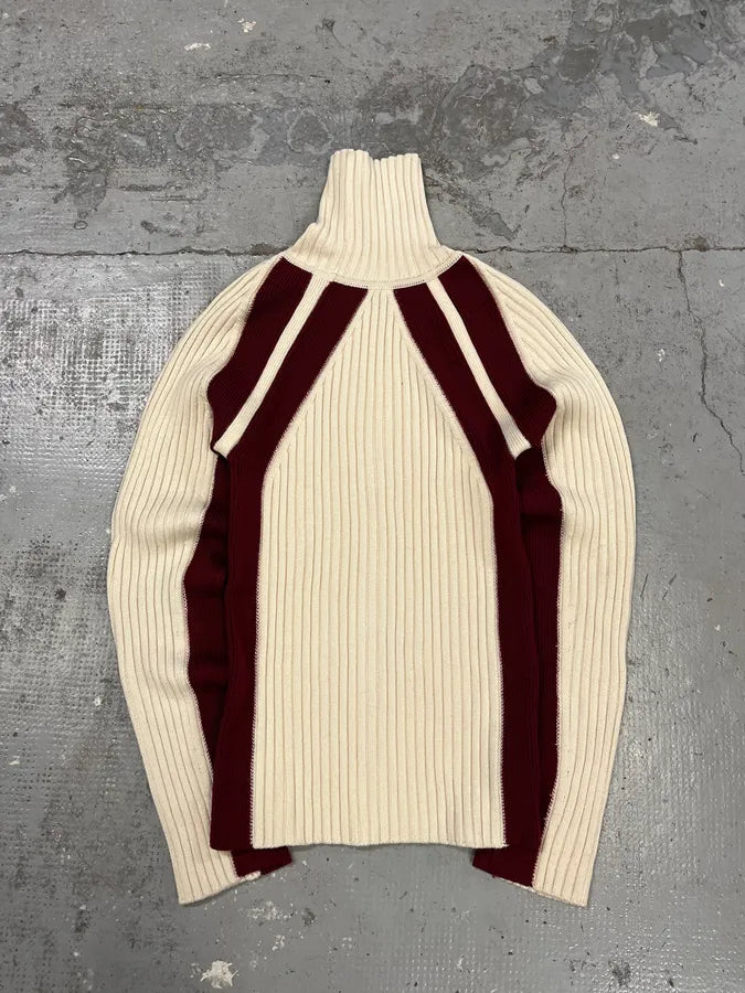 2000s Dolce & Gabbana Cream & Red Turtleneck Sweater uUCoBLE 5