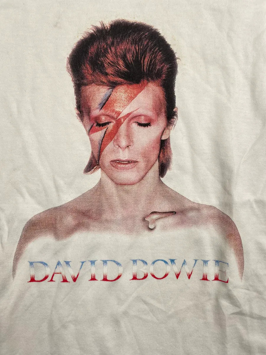 2000s Dolce & Gabbana Cream David Bowie Aladdin Sane T-Shirt lfMxAne 1
